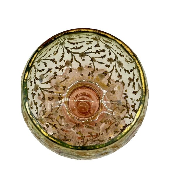 Moser Bohemian Antique (?) Gilded Gold Wine Glass - Hand Painted Ornate Design - Picture 5 of 8